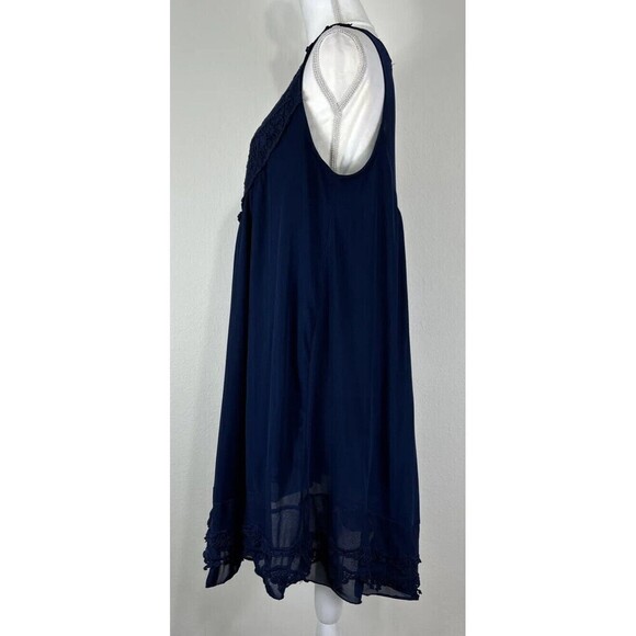 Altar'd State Navy Knee Length Crochet Boho Swing Dress Size Large 8/10 - Picture 5 of 12